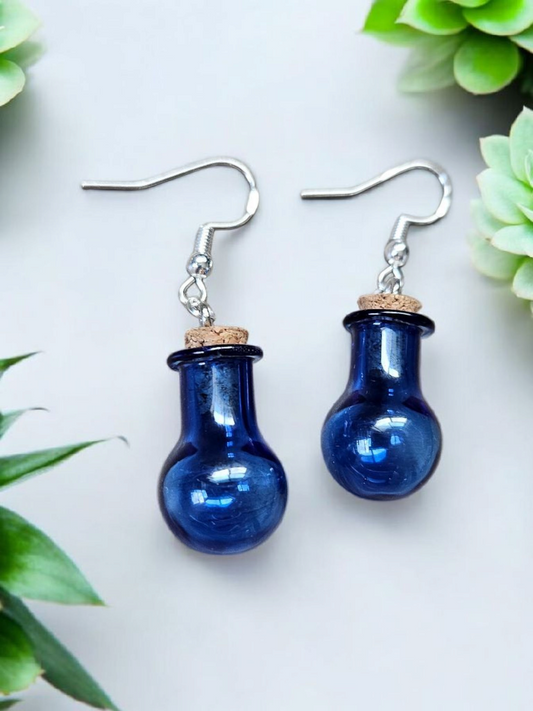 Blue Jar Dangle Earrings
