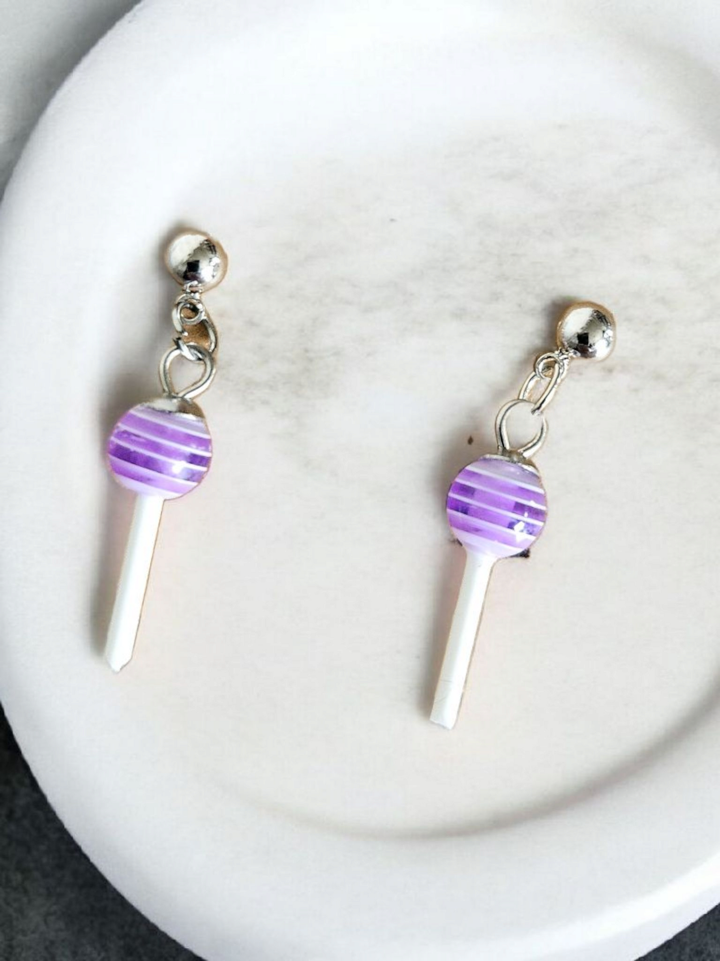 Vibrant Lollipop Enamel Stud Earrings Lightweight Comfortable Everyday Jewelry For Women