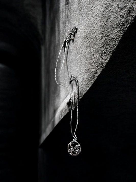 Upcycled Silver Mushroom Pendant Necklace