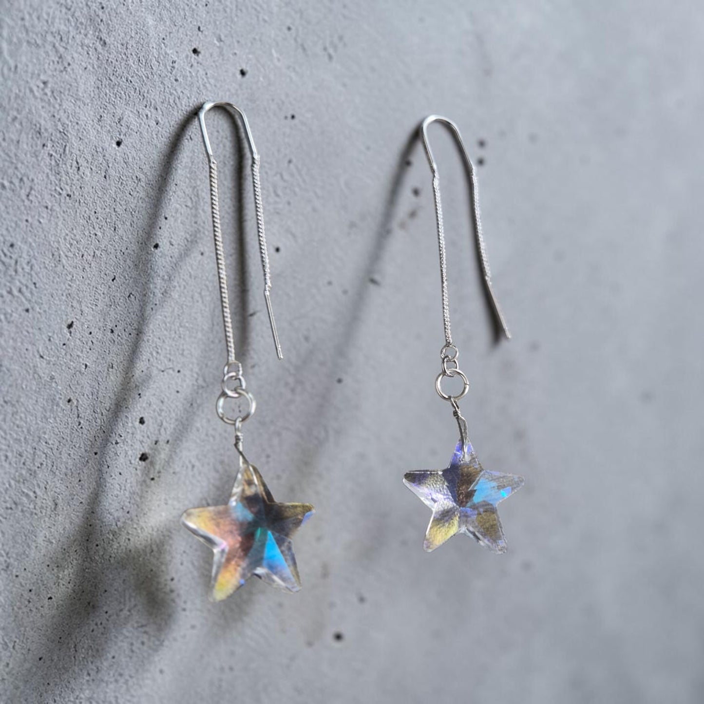 Sun Catcher Stars on Threader Earrings