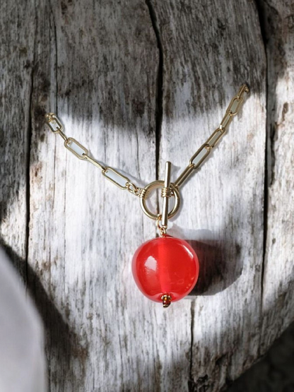 Cherry Bomb Gold Choker Necklace