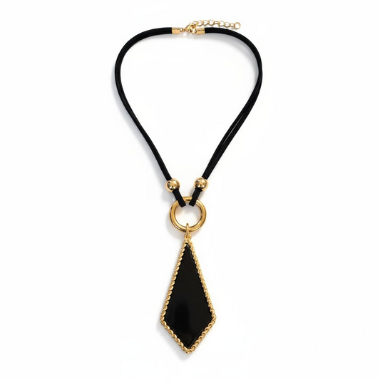 Black and Gold Geometric Choker