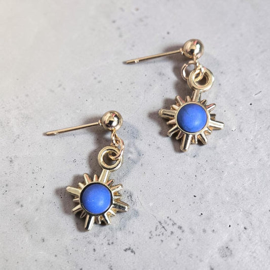 Colorful Golden Sun Stud Earrings