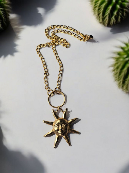 Golden Sun Rays Necklace