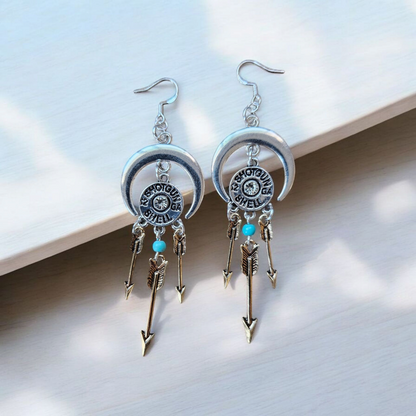 Shotgun Shell Silver Charm Dangle Earrings