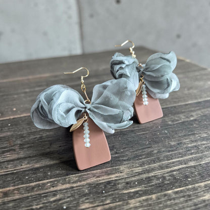 Abstract Upcycled Potted Plant Dangle Earrings