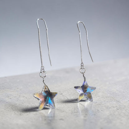 Sun Catcher Stars on Threader Earrings