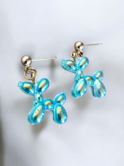 Iridescent Balloon Animal Stud Earrings