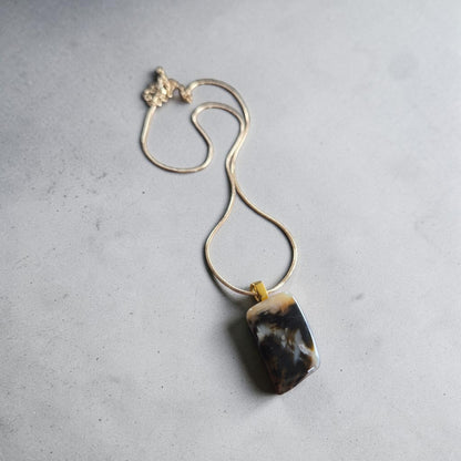 Petrified Wood on Golden Necklace