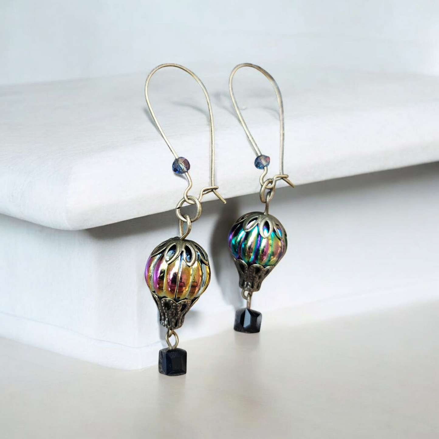 Rainbow Chrome Parachute Dangle Earrings