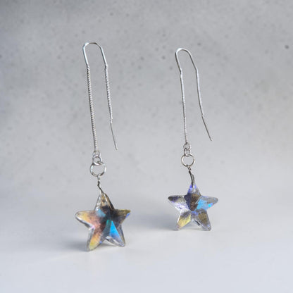 Sun Catcher Stars on Threader Earrings