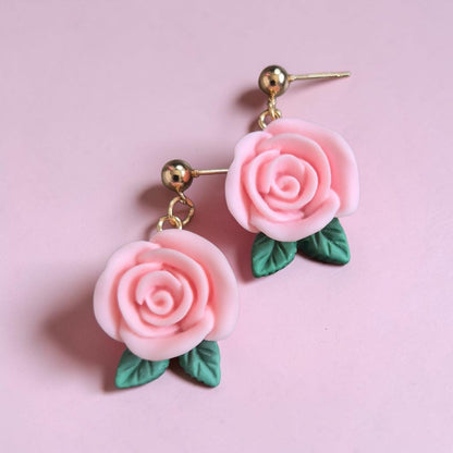 Colorful Roses Stud Earrings