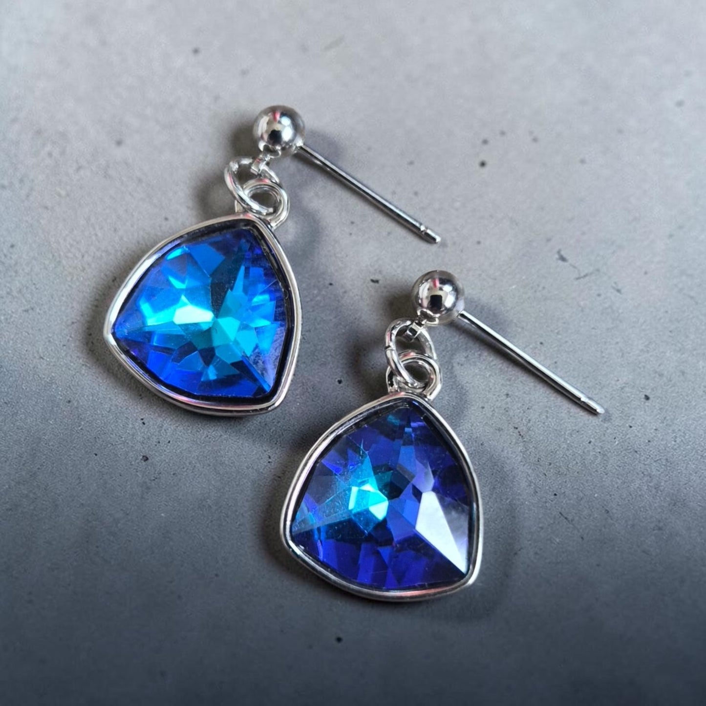 Colorful Blingy Gems on Stud Earrings