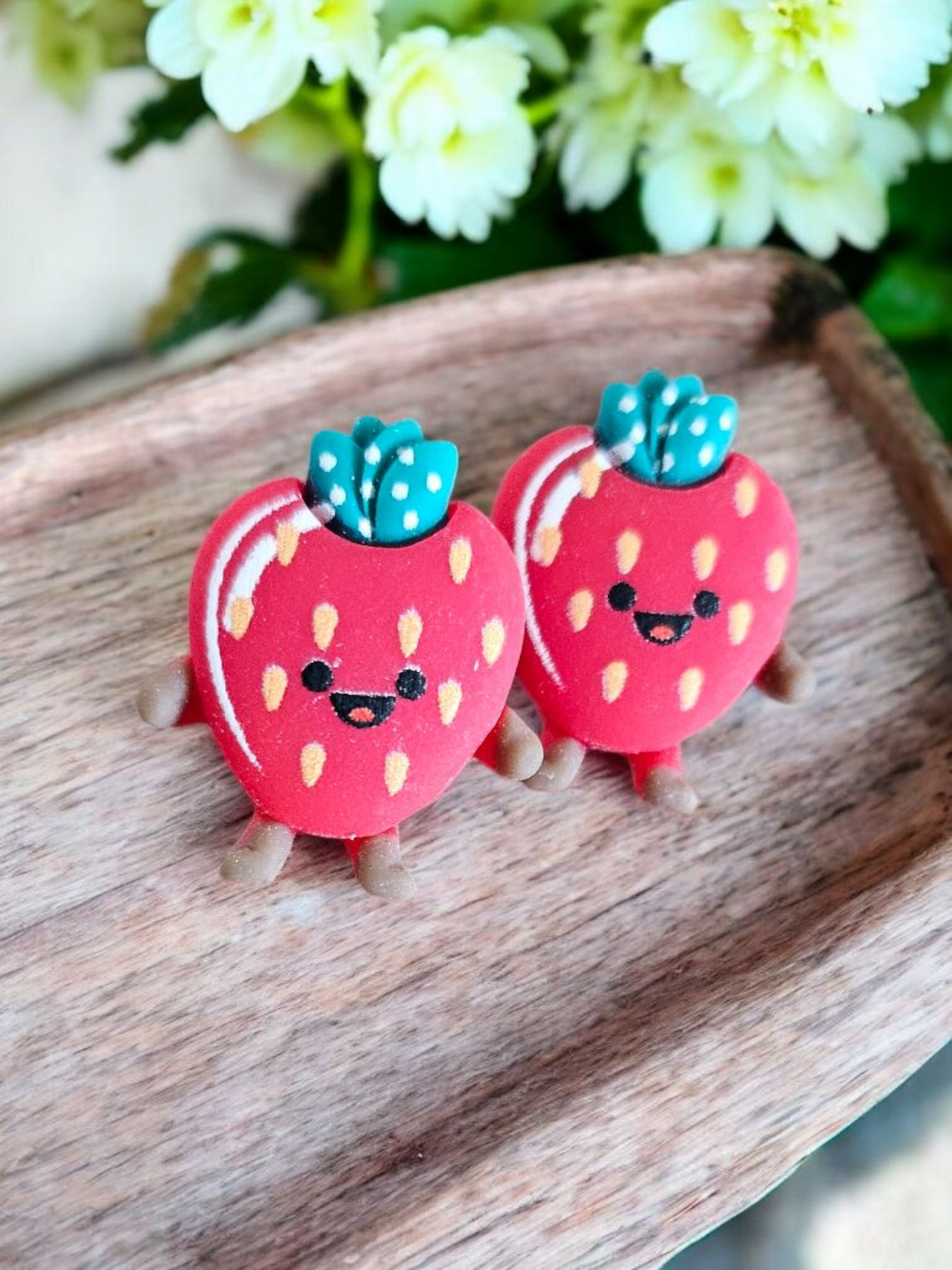 Happy Strawberry Stud Earrings