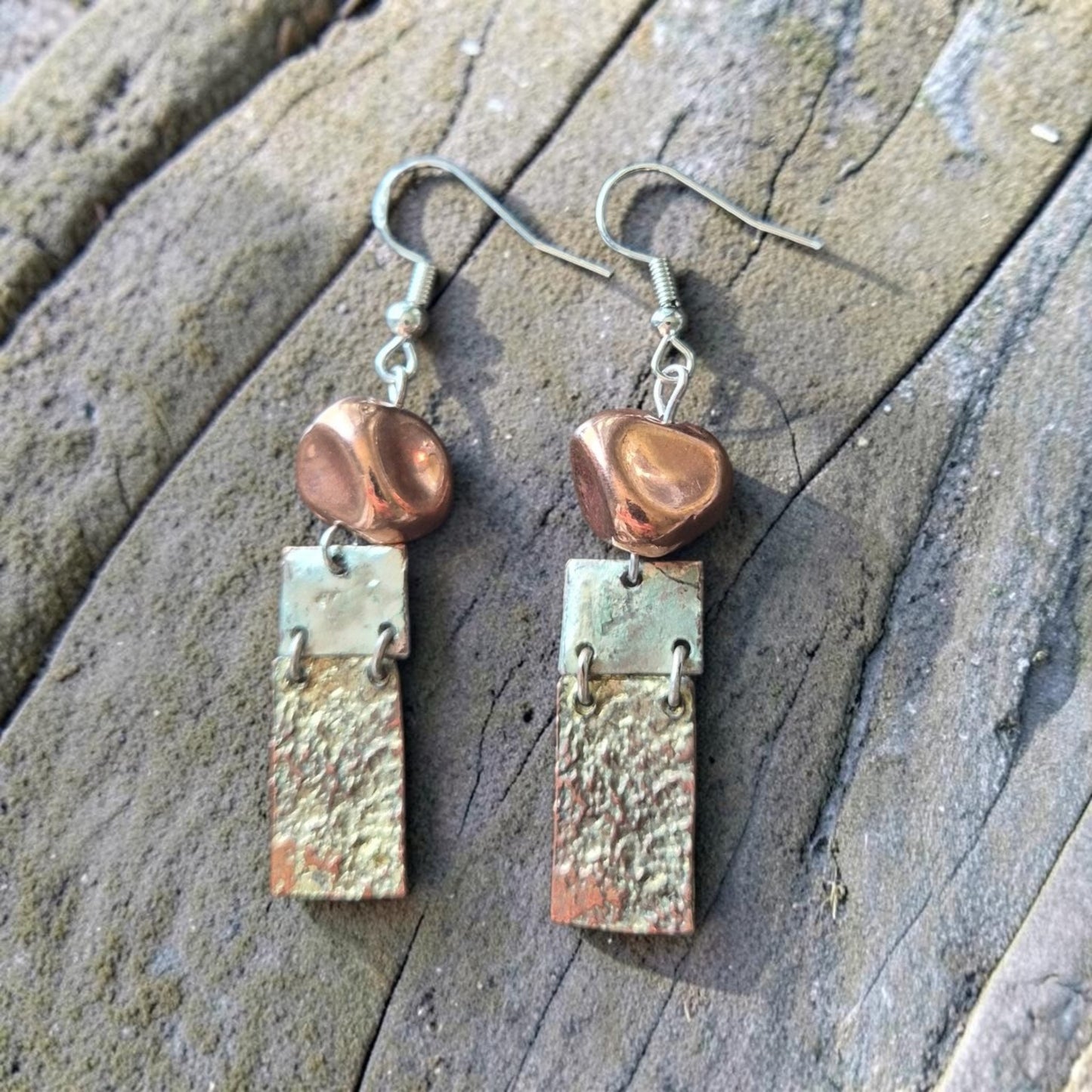 Copper Queen Upcycled Earrings