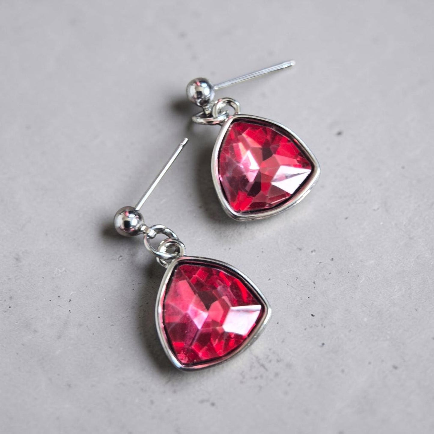 Colorful Blingy Gems on Stud Earrings